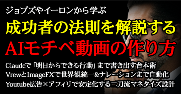 【ジョブズやイーロンから学ぶ】成功者の法則を解説するaiモチベ動画の作り方