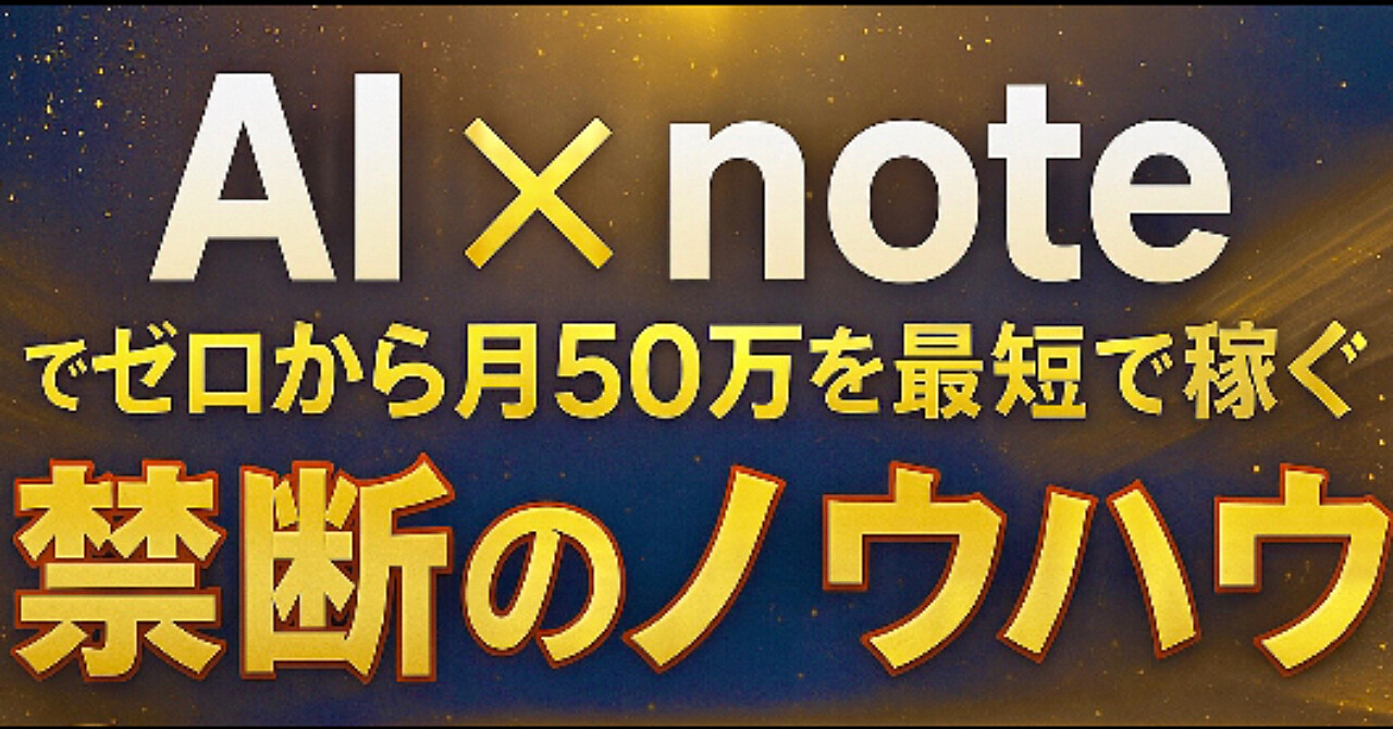 AI×noteでゼロから月50万を最短で稼ぐ禁断のたままノウハウ